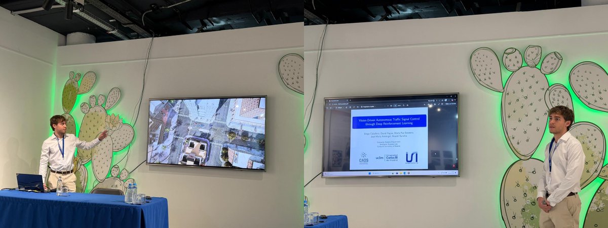 LSI_UC3M's tweet photo. Our PhD student, Diego Caballero, has presented his work «Vision-Driven Autonomous Traffic Signal Control through Deep Reinforcement Learning» at the International Conference on Computer Aided Systems Theory (Eurocast 2026). Congrats to Diego and all the co-authors https://t.co/dnmafRsMpC