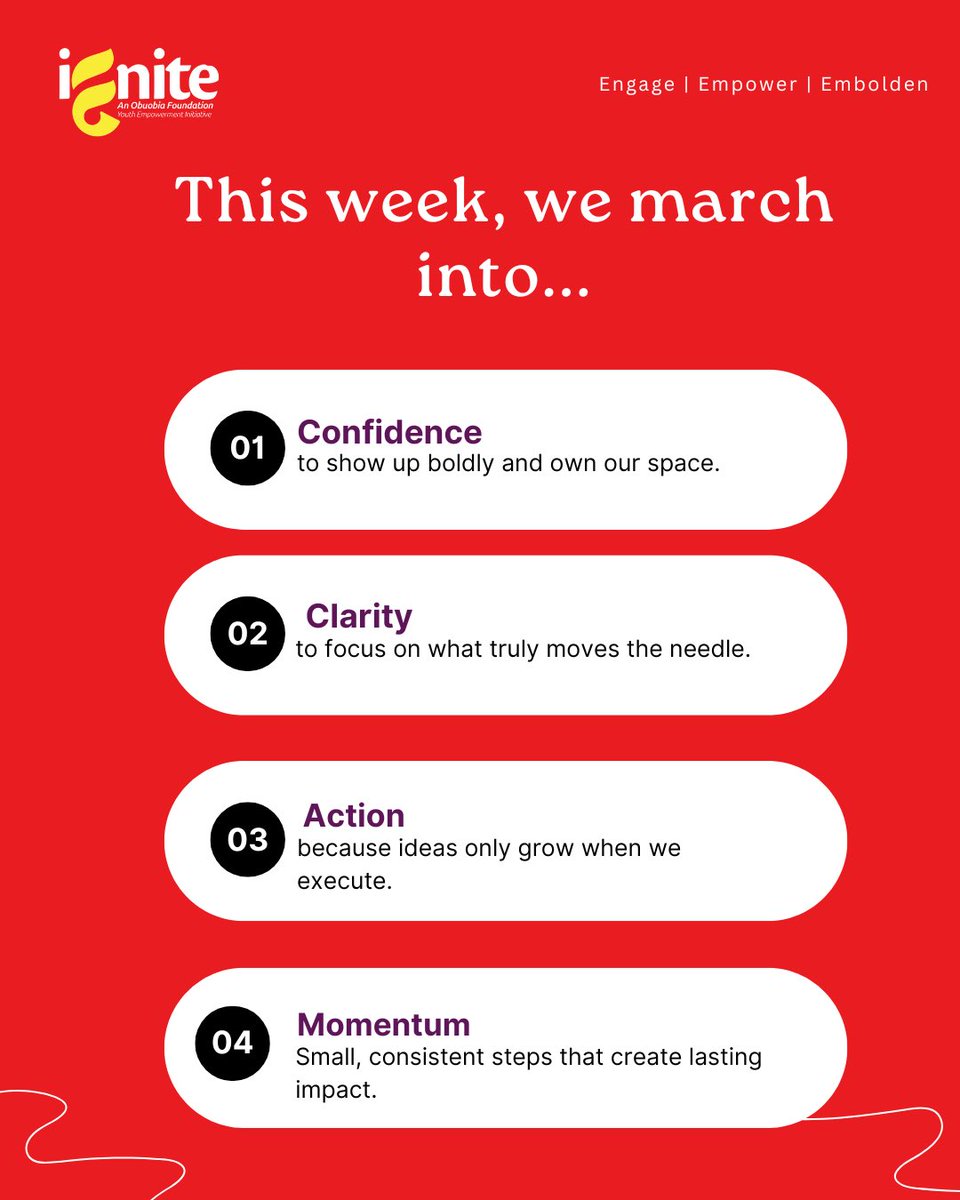 IgniteYEI's tweet photo. March is a reminder that progress is intentional.
We are marching into the best version of ourselves.
#IgniteYEI #Leadership #EmpoweredYouth #MarchForward https://t.co/Dlq4zwThqm