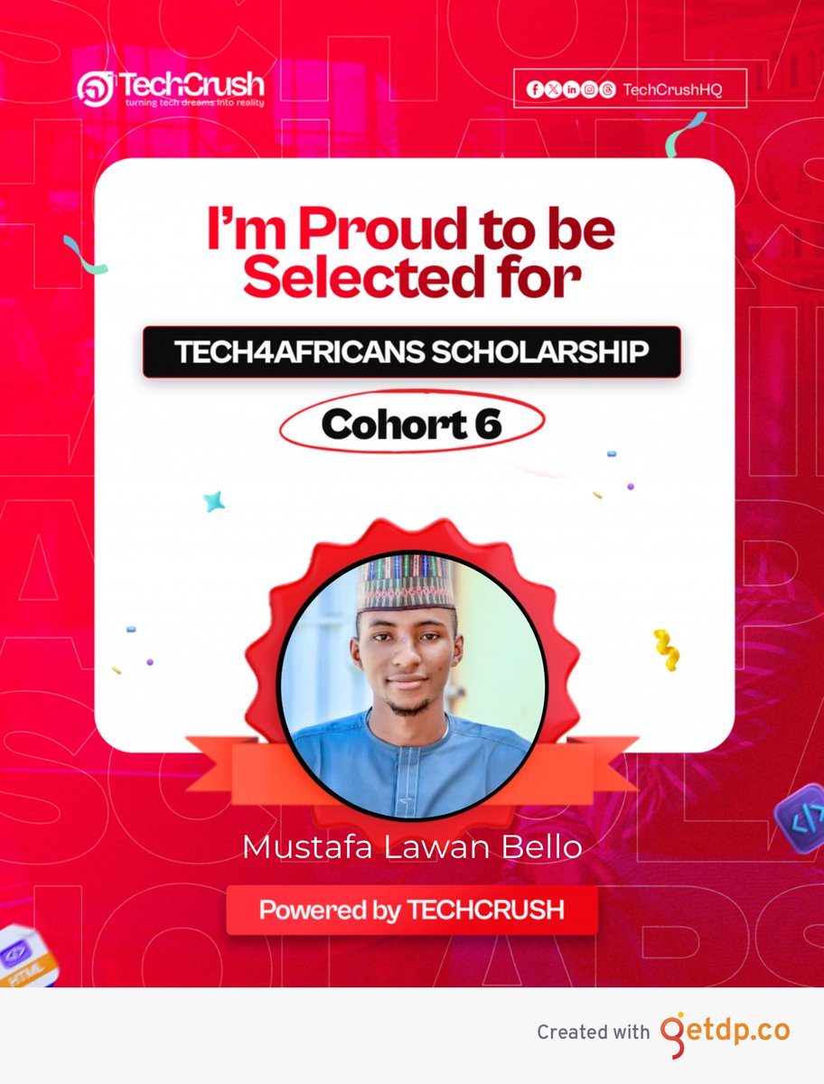 MustafaBello8's tweet photo. Thank you TechCrush 
#TechCrush4Africans 
#TechCrushScholar https://t.co/ALVVuvoKM5