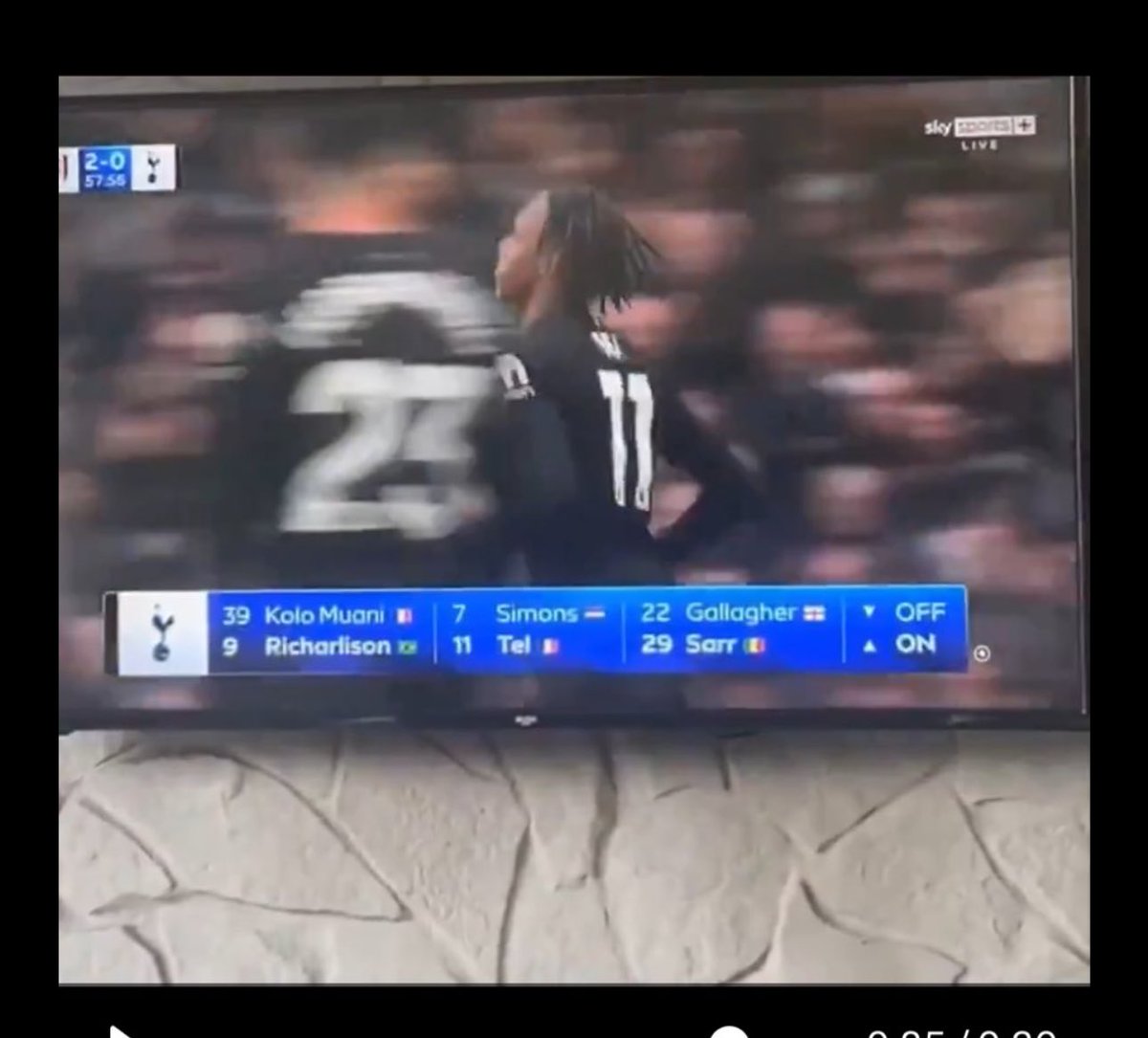 lukebensley__'s tweet photo. @bet365help Muani was subbed for Richarlison not Tel as stated in the report from @thespursweb who watched the game and the Sky Sports coverage itself https://t.co/IdLZc43JmZ