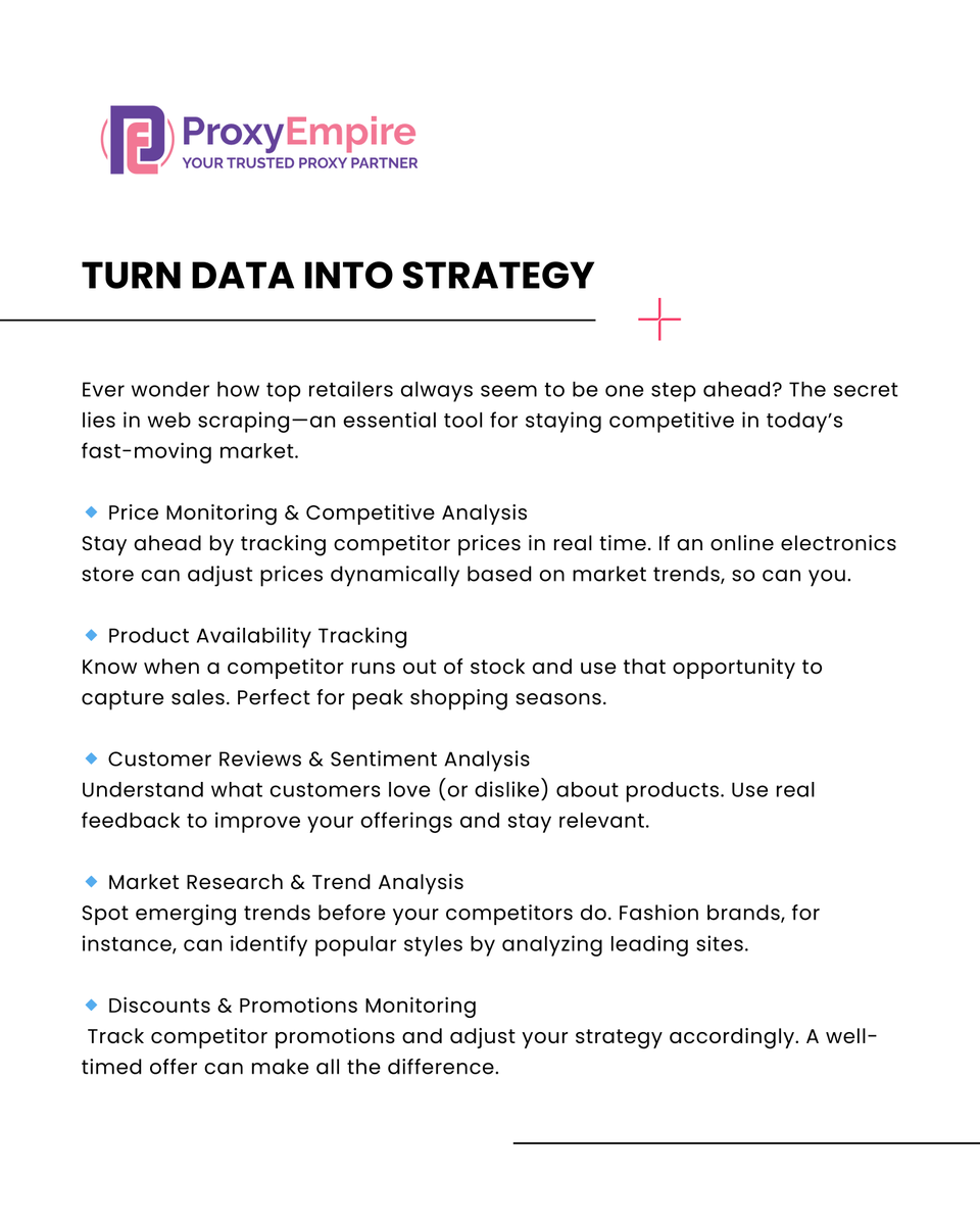 proxyempire's tweet photo. 💡 Smart scraping requires stable, anonymous, and scalable proxies.
That’s where ProxyEmpire comes in.
🌍 Global residential &amp; mobile proxies
⚡ High success rates
🔐 Reliable IP rotation

Turn data into dominance. https://t.co/GhmJBKRe2u
