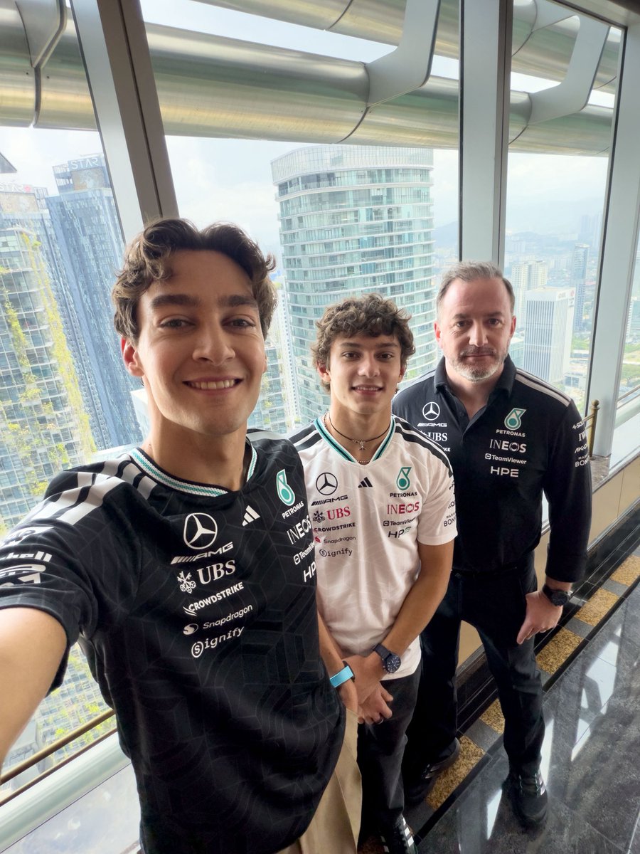 MercedesAMGF1's tweet photo. Back in Kuala Lumpur 💚 Stopping by to see our @PET_Motorsports family on our way to Melbourne https://t.co/bjuMgJmORJ