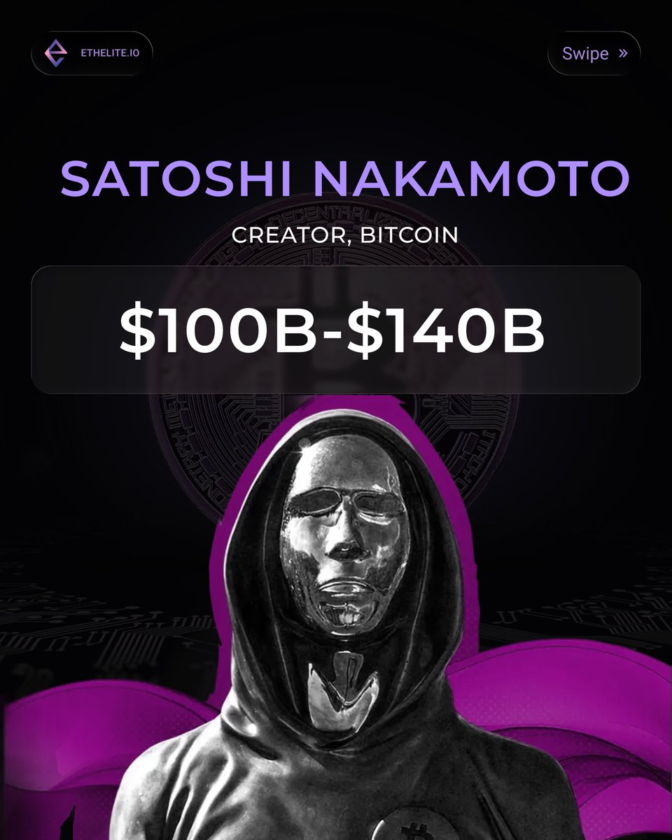 EthElite_Hub's tweet photo. #Crypto’s biggest fortunes aren’t random, they’re tied to ownership of networks, exchanges and infrastructure.

From #SatoshiNakamoto's #BTC to #CZ and #Devasini - net worth moves with the market. 📈 https://t.co/iGMY6sq3ws