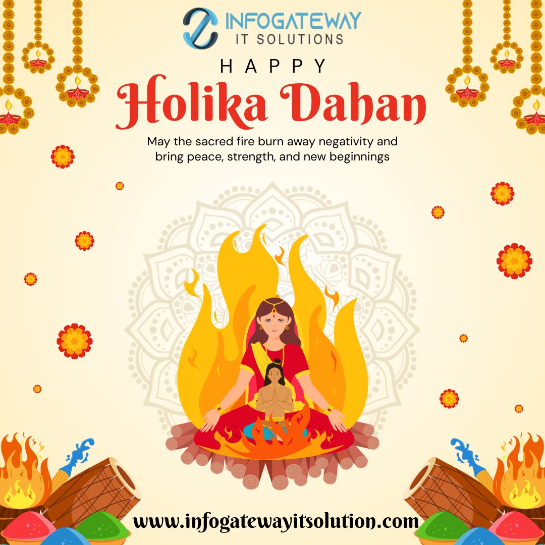 InfogatewayITS's tweet photo. 🔥 Happy Holika Dahan!

May this sacred fire burn away negativity and bring success, growth &amp; positivity into your life. ✨

— Team Infogateway IT Solutions
🌐 https://t.co/5j1ZWeEXFL

#HolikaDahan #Holi2026 #InfogatewayITSolutions https://t.co/vsdj9HjUsQ