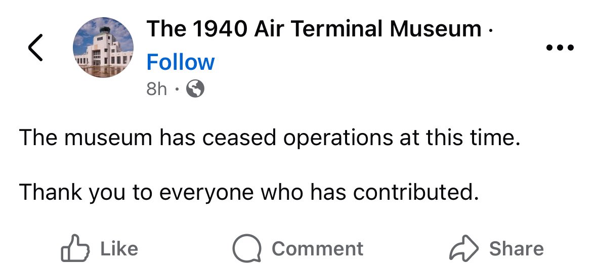 Report: Houston’s 1940 Air Terminal Museum ceasing operation #aviation