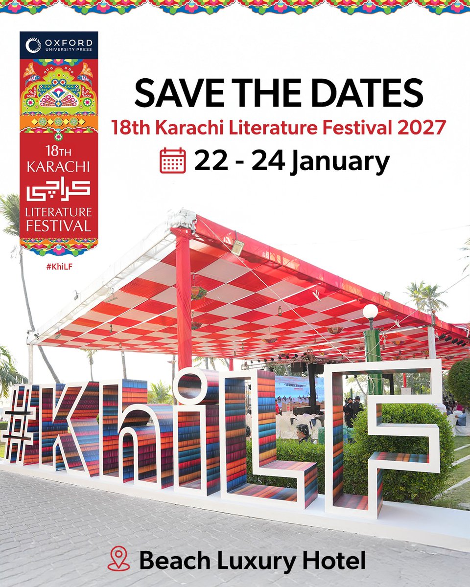 KhiIsbLitFests's tweet photo. Thank you for making the 17th #KLF a resounding success. ✨

From powerful conversations to inspiring moments, your presence brought the festival to life. We are pleased to announce that the next edition will take place from 22–24 Jan 2027. We look forward to welcoming you again. https://t.co/KYVXKrOO7w