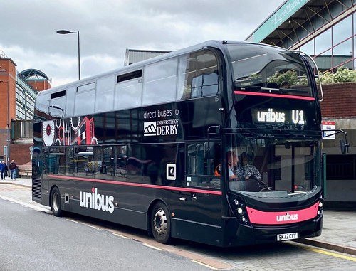 derbyunistudent's tweet photo. Due to roadworks, the U1 is currently unable to serve Kedleston Road.

Until further notice the U1 will:
➡️ depart the University as normal
➡️ travel via A38 Queensway to A52 Ashbourne Road
➡️ use Agard Street to rejoin normal route

Further info: https://t.co/e8Kh7EtUXf https://t.co/B8cd3UvXbg