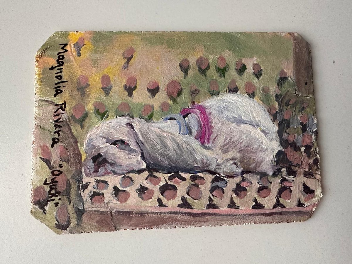 1MagnoliaRivera's tweet photo. Magnolia Rivera
Oyuki dormida
Acrílico sobre cartón

#arte #art #pintura #painting #artwork #magnoliarivera #portrait #retrato #animalportrait #dog #petportrait #petlovers #dogportrait #doglover #AnimalLovers #artoninstagram https://t.co/voxMCdW5ht