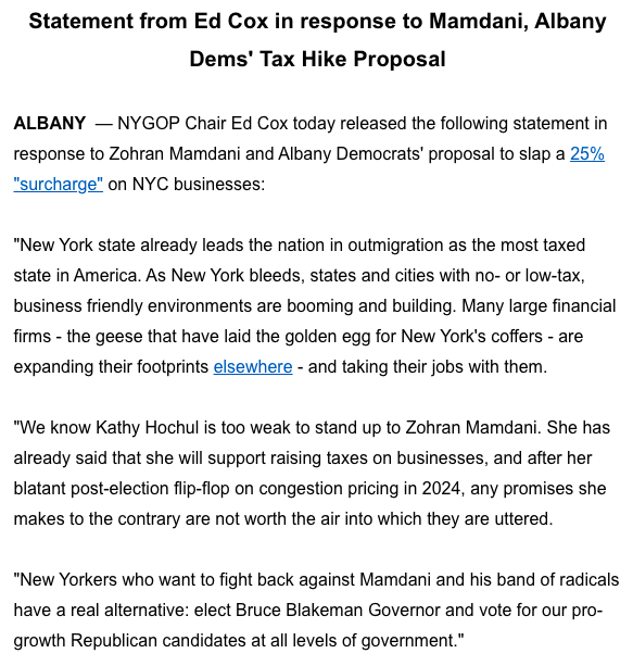 New York is already the most taxed state in the nation, and Zohran Mamdani is lobbying Albany to raise taxes again. 

Only <a href="/NassauExec/">Bruce Blakeman</a> Bruce Blakeman will stand up to these radicals.