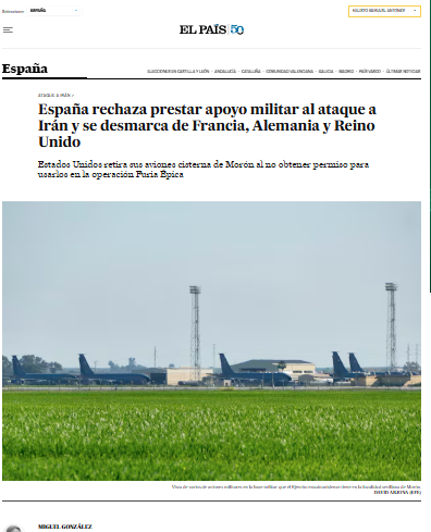 Irán ataca a un país miembro de la OTAN y nosotros no permitimos usar nuestros aeropuertos a miembros de la OTAN. Me parece que nos van a echar bien pronto de ese club.