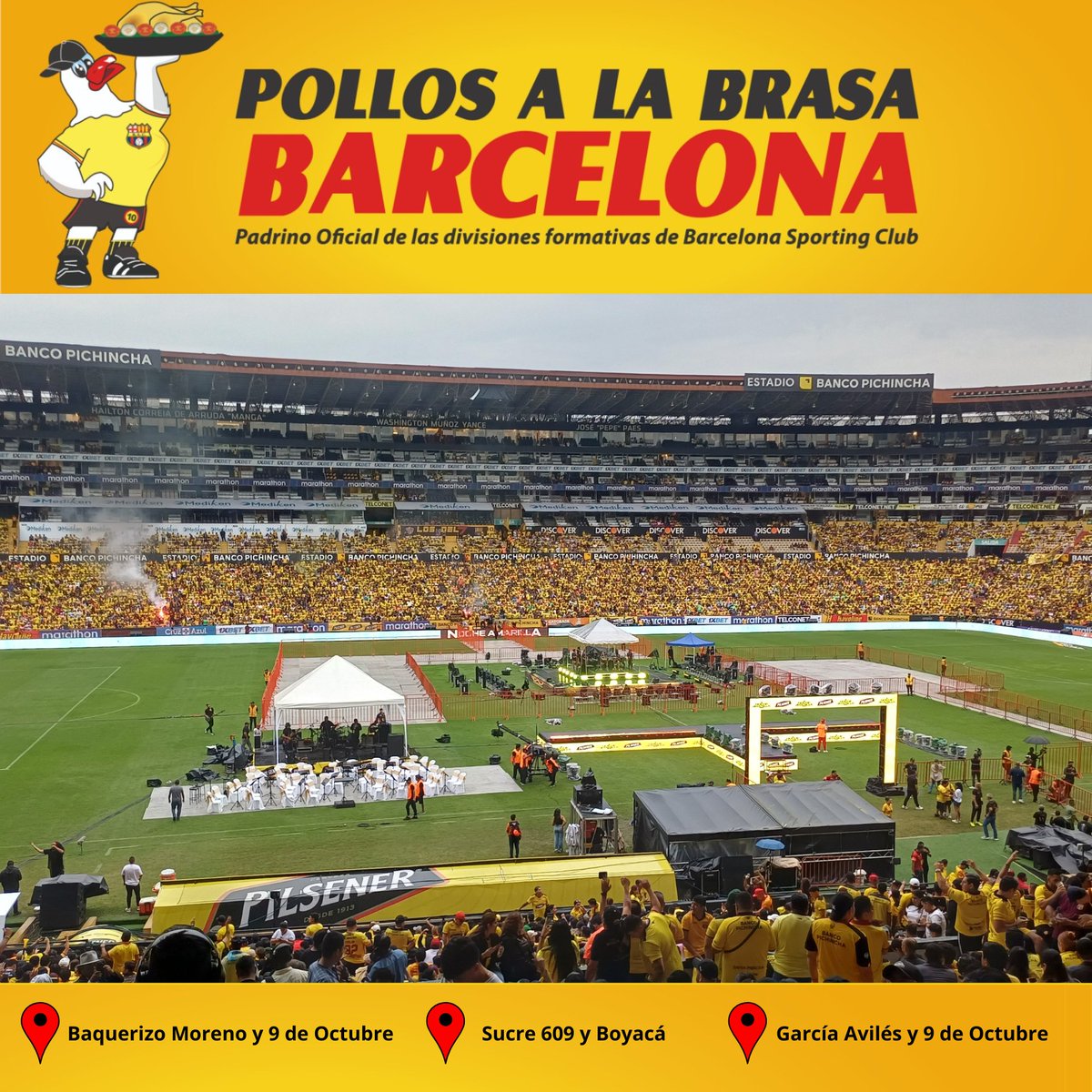 AngelEncalada's tweet photo. #PollosAlaBrasaBarcelona te invita a otra gran noche de Copa.

Menciona, para ti,  cuáles han sido 5  jugadores brasileños importantes en la historia de @BarcelonaSC y estarás participando por una entrada al partido contra Botafogo. 

*Sólo para seguidores de la cuenta* https://t.co/MqtXCElET7