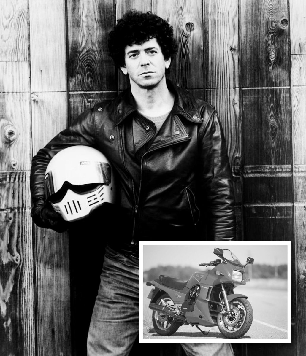 Superstar_Cars's tweet photo. Remembering Lou Reed, pioneering singer, songwriter and musician, born #OnThisDay in 1942. 

📷 Around 1984, Lou bought his prized Kawasaki GPZ900R, and even sang about it on ‘New Sensations’ (RCA/Hulton Archive).

#ProtoPunk #Punk @NewWaveAndPunk https://t.co/wlm3XrZeSi