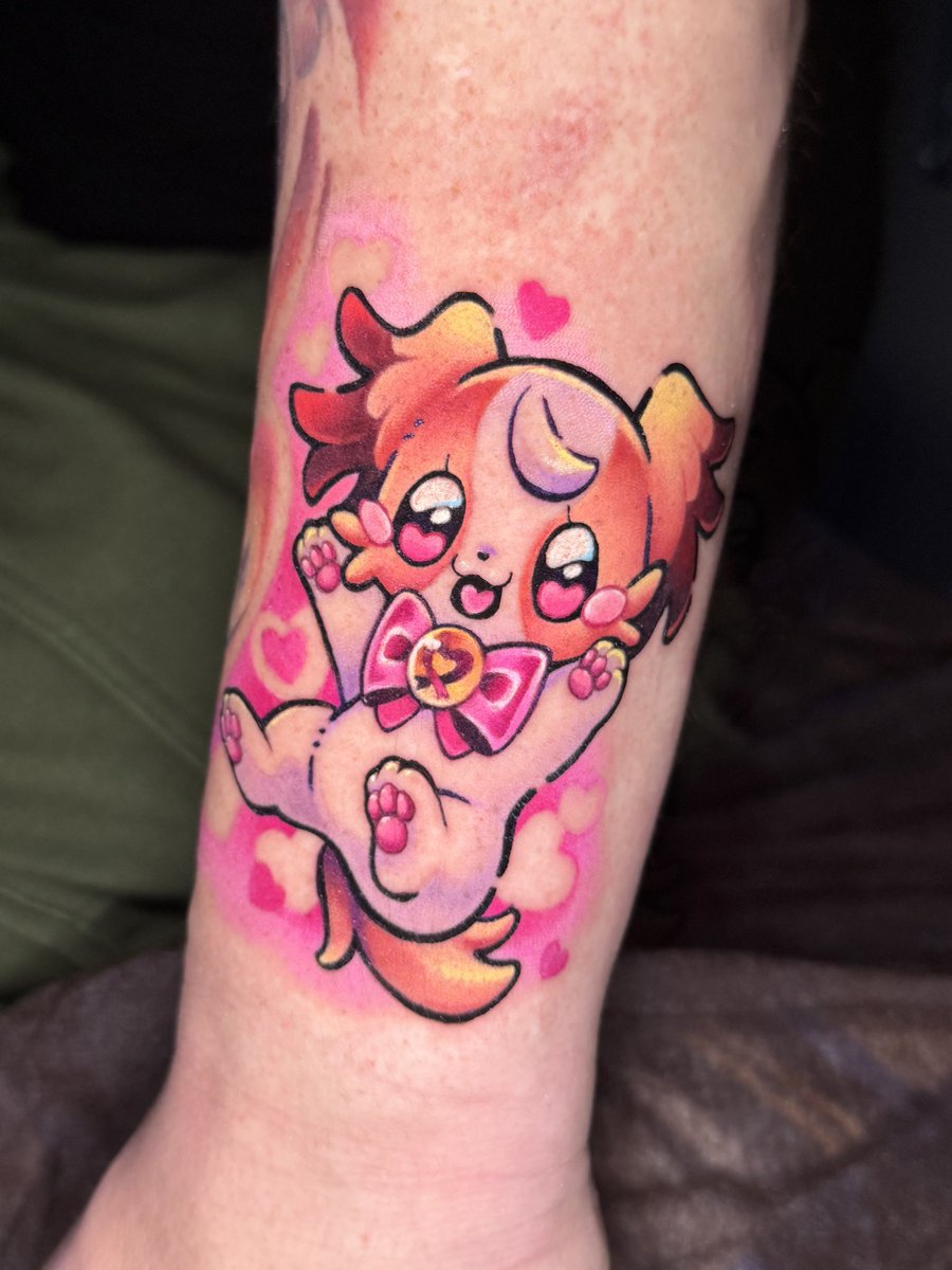 CHAPI1225tattoo's tweet photo. 師匠が彫ったキュアブラック🖤🩷
私が彫ったこむぎ🐶💜だー！！！

セカンドさんいつもありがとうございます🎶 https://t.co/er9DIOjeg7