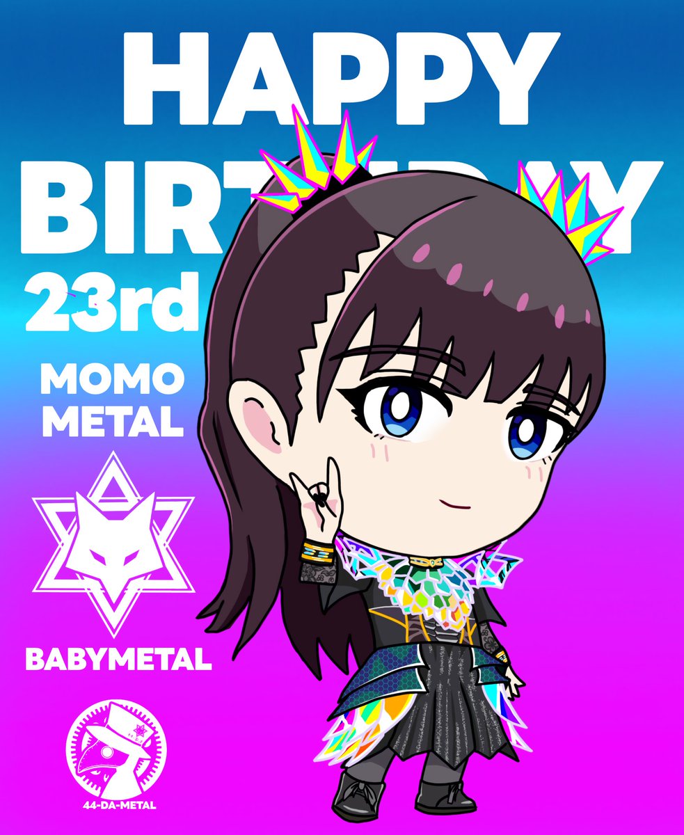 44da_metal's tweet photo. 🎉🎂🥂𝐻𝑎𝑝𝑝𝑦 𝑏𝑖𝑟𝑡ℎ𝑑𝑎𝑦💐🧸🎁
MOMOMETAL🤘🦊🤘
#MOMOMETAL生誕祭2026 #babymetal_fanart https://t.co/9TQGuYsspt