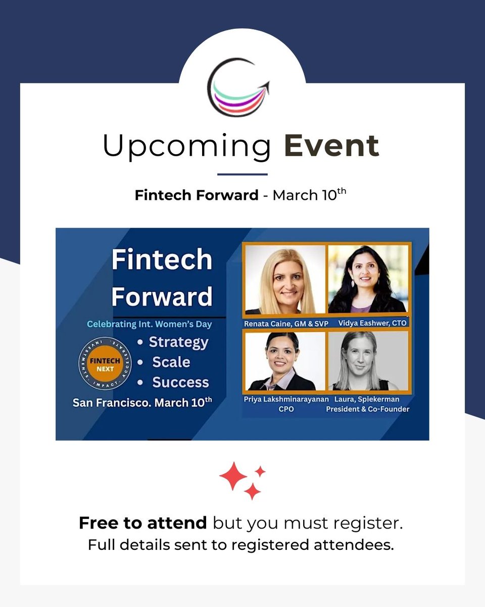 FWSF is proud to co-sponsor this event on AI and the evolving fintech landscape. Senior leaders and others will discuss strategy, scale, and emerging opportunities.

This is the room to be in to understand where fintech is heading.

Registration required. financialwomensf.org/event-calendar…