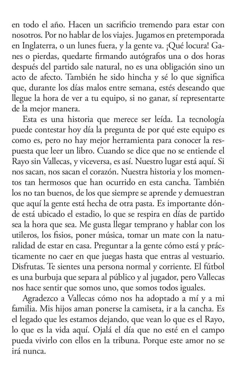 Óscar Trejo, capitán sin brazalete. Le agradezco, emocionado, el lujo de su epílogo en mi libro. Estoy convencido de que un futuro que comienza en una primavera tan especial trae alegrías.

En sus palabras: esta es su casa y este amor no se irá nunca. Gracias, <a href="/oscar8trejo/">Oscar Trejo</a>.
