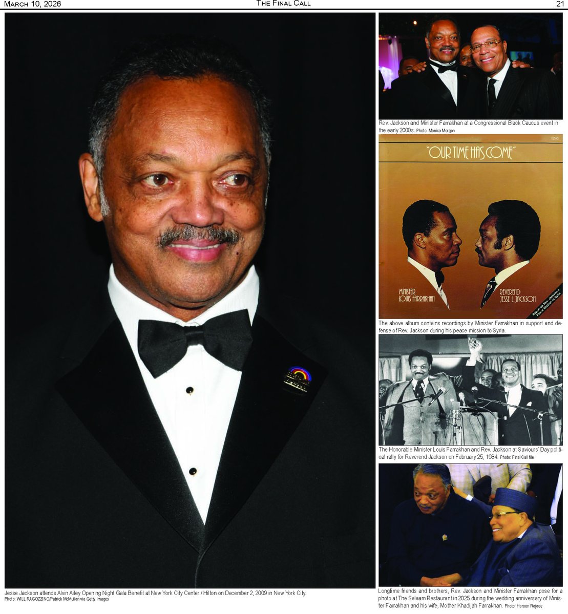 Official Statement from the Honorable Minister <a href="/LouisFarrakhan/">THE HONORABLE MINISTER LOUIS FARRAKHAN</a> on the passing of Reverend Jesse Jackson Sr.
