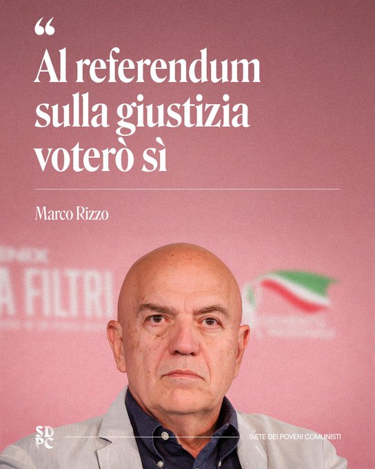 francetomm's tweet photo. La sinistra che voterà SI al referendum. Marco Rizzo. IO VOTO SI !!! https://t.co/DlaPboIeon