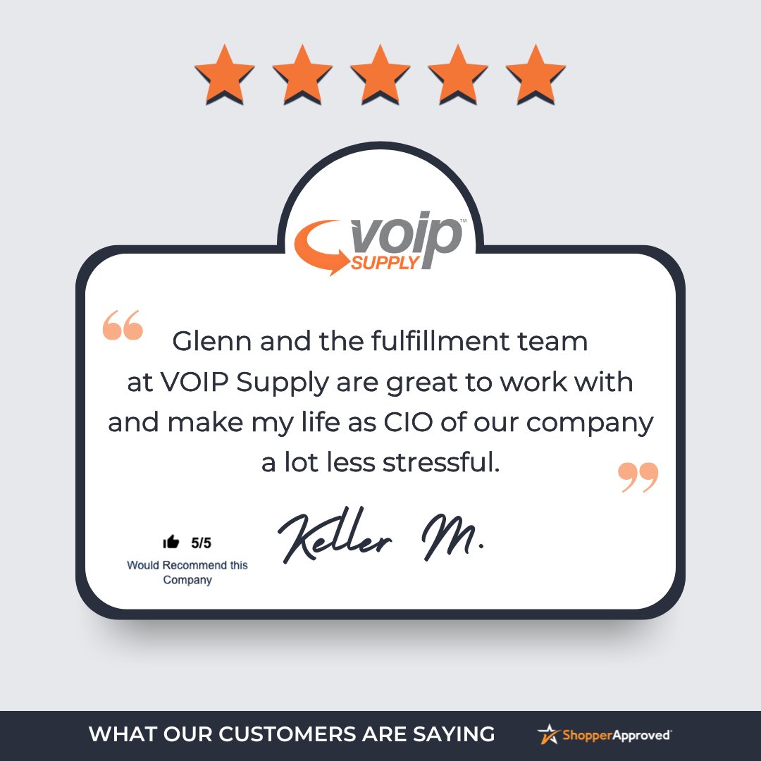 VoIPSupply's tweet photo. ⭐️⭐️⭐️⭐️⭐️️️
Reviews that recognize our team always hit different!
Behind every shipment is coordination, accuracy, urgency, and a team that genuinely cares about getting it right the first time.
Proud of this team💪 Grateful for the trust
#BeyondDistribution https://t.co/ohlzj8m1MJ