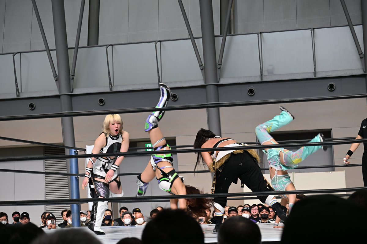 heiwa0324's tweet image. 2026/3・1(日）愛知・刈谷市産業振興センター あいおいホール　#STARDOM　タッグマッチ　＃AZM　＃天咲光由　VS　＃山下りな　＃鉄アキラ