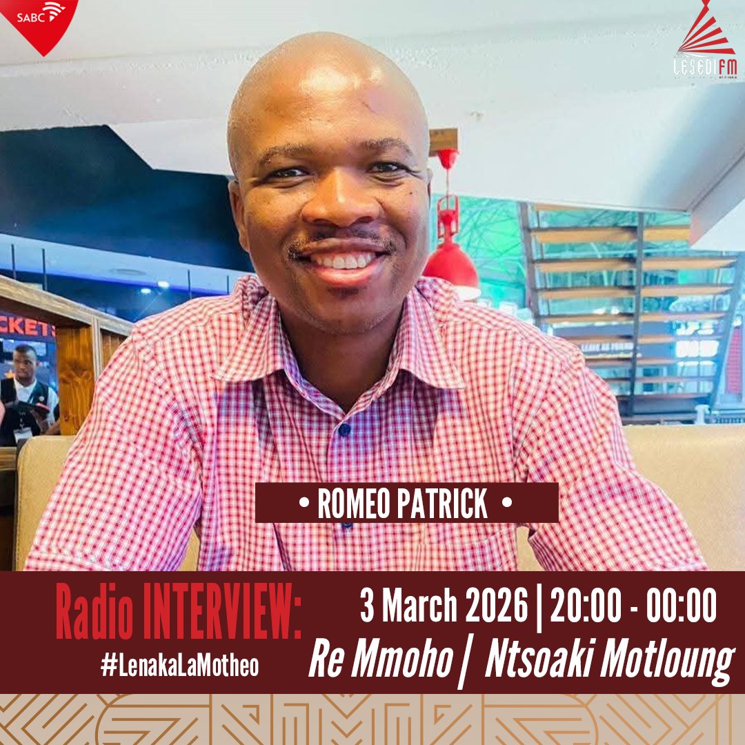 LesediFM's tweet photo. #ReMmoho le Ntsoaki Motloung
π€Re bua le Romeo Patrick ho #LenakaLaMotheo
#LesediFM
π: 086 000 3084
π²: 083 284 0008
π: https://t.co/SdWJ7CZQ7i https://t.co/yKi7oanbq2