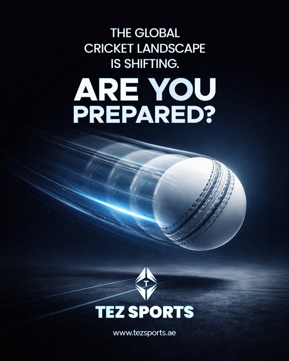 TEZSPORTSGLOBAL's tweet photo. New goals. New opportunities. 
Be prepared⚡ 

Cricket is transforming. New markets. New energy. New systems. And the next chapter starts now.
.
#StayTuned #TEZSports 
.
.
.
#CricketEvolution #NextGenSport #SportsInnovation https://t.co/zRCMYupyYv