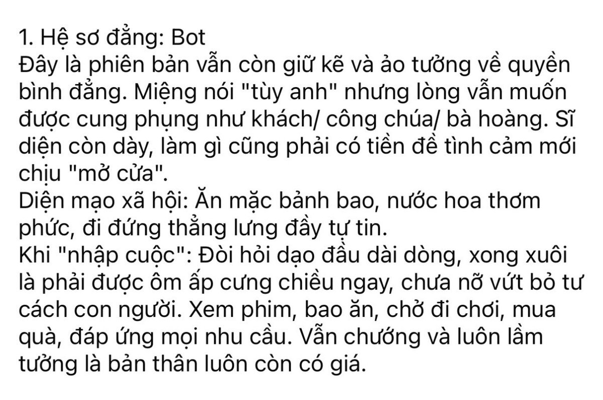 Nhardy_925's tweet photo. Phân loại các cấp độ bottom. Bài này mình cap màn hình từ một bài trên Fb. 
Không biết trong cái các bé bot thuộc số mấy.( Mặc dù lo đúng lắm. Nhưng mang tính chất tham khảo)( dưới cmt  nữa)
Nguồn: FB Trân Tô. https://t.co/BF23j2HseK