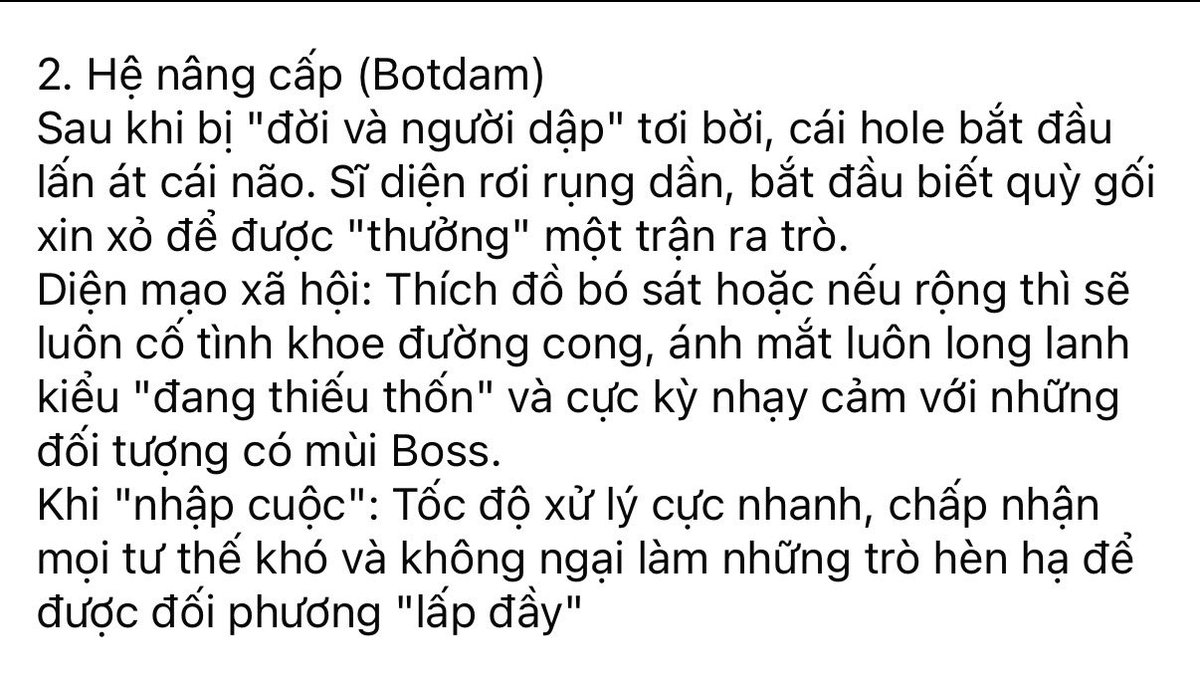 Nhardy_925's tweet photo. Phân loại các cấp độ bottom. Bài này mình cap màn hình từ một bài trên Fb. 
Không biết trong cái các bé bot thuộc số mấy.( Mặc dù lo đúng lắm. Nhưng mang tính chất tham khảo)( dưới cmt  nữa)
Nguồn: FB Trân Tô. https://t.co/BF23j2HseK
