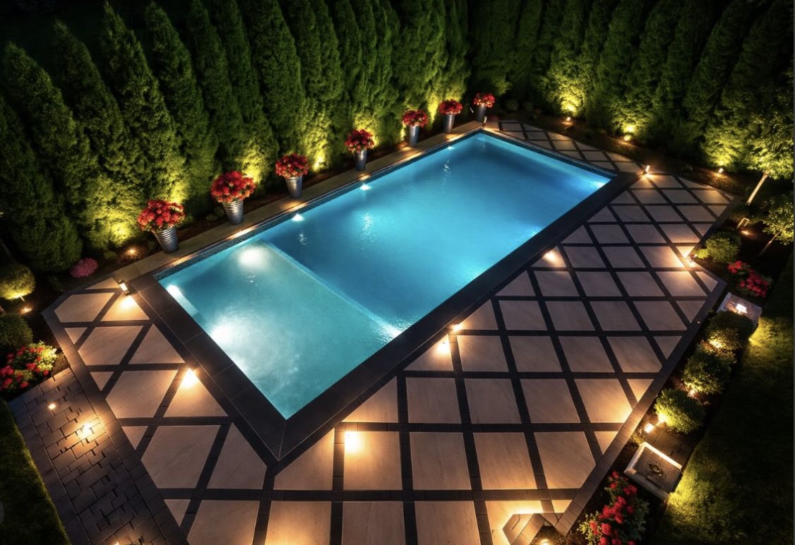 CambridgePavers's tweet photo. Luxury is in the details.

This custom pool patio by Pugliese Pools features a striking geometric paver design, integrated landscape lighting, and a modern pool deck layout that transforms the entire backyard experience.

#LuxuryBackyard #PoolPatio #ModernPoolDesign https://t.co/p0ZoXCFsiT
