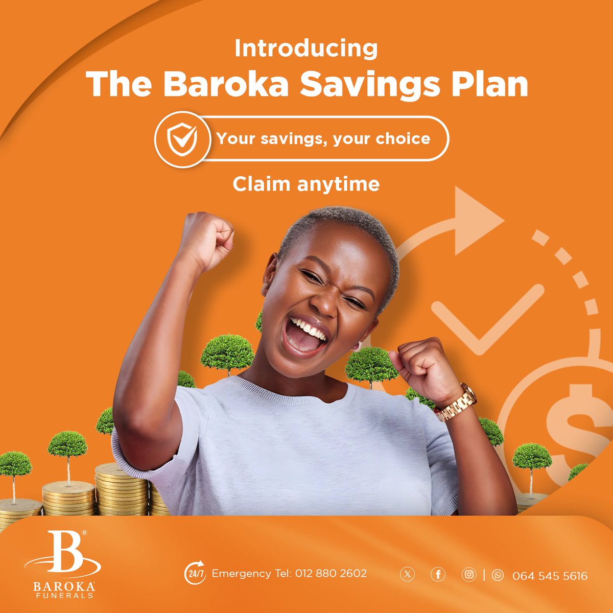 Baroka__'s tweet photo. Introducing the Baroka Savings Plan

Save your own money and use it when you need it most.

Not a policy—your savings, your choice.

Flexible monthly saving, total peace of mind.

📲 WhatsApp: 064 545 5616

#BarokaSavingsPlan #YourMoneyYourChoice #SaveWithPurpose https://t.co/2WyabIzozz