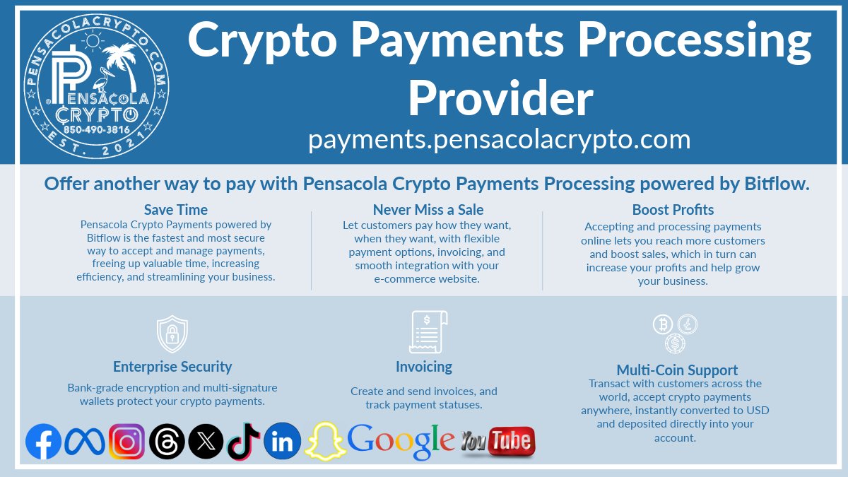 Pensacolacrypto's tweet photo. 𝙎𝙩𝙤𝙥 𝙥𝙖𝙮𝙞𝙣𝙜 𝟯% 𝙞𝙣 𝙛𝙚𝙚𝙨! 💳🚫

𝙋𝙚𝙣𝙨𝙖𝙘𝙤𝙡𝙖 𝘾𝙧𝙮𝙥𝙩𝙤 𝙇𝙇𝘾 𝙡𝙚𝙩𝙨 𝙮𝙤𝙪 𝙖𝙘𝙘𝙚𝙥𝙩 𝙘𝙧𝙮𝙥𝙩𝙤 𝙖𝙣𝙙 𝙜𝙚𝙩 𝙥𝙖𝙞𝙙 𝙞𝙣 𝙐𝙎𝘿 𝙬𝙞𝙩𝙝𝙤𝙪𝙩 𝙘𝙝𝙖𝙣𝙜𝙞𝙣𝙜 𝙮𝙤𝙪𝙧 𝙘𝙪𝙧𝙧𝙚𝙣𝙩 𝙘𝙧𝙚𝙙𝙞𝙩 𝙘𝙖𝙧𝙙 𝙨𝙮𝙨𝙩𝙚𝙢.

https://t.co/xME8BZ8tJw https://t.co/2WuVRk5w6F
