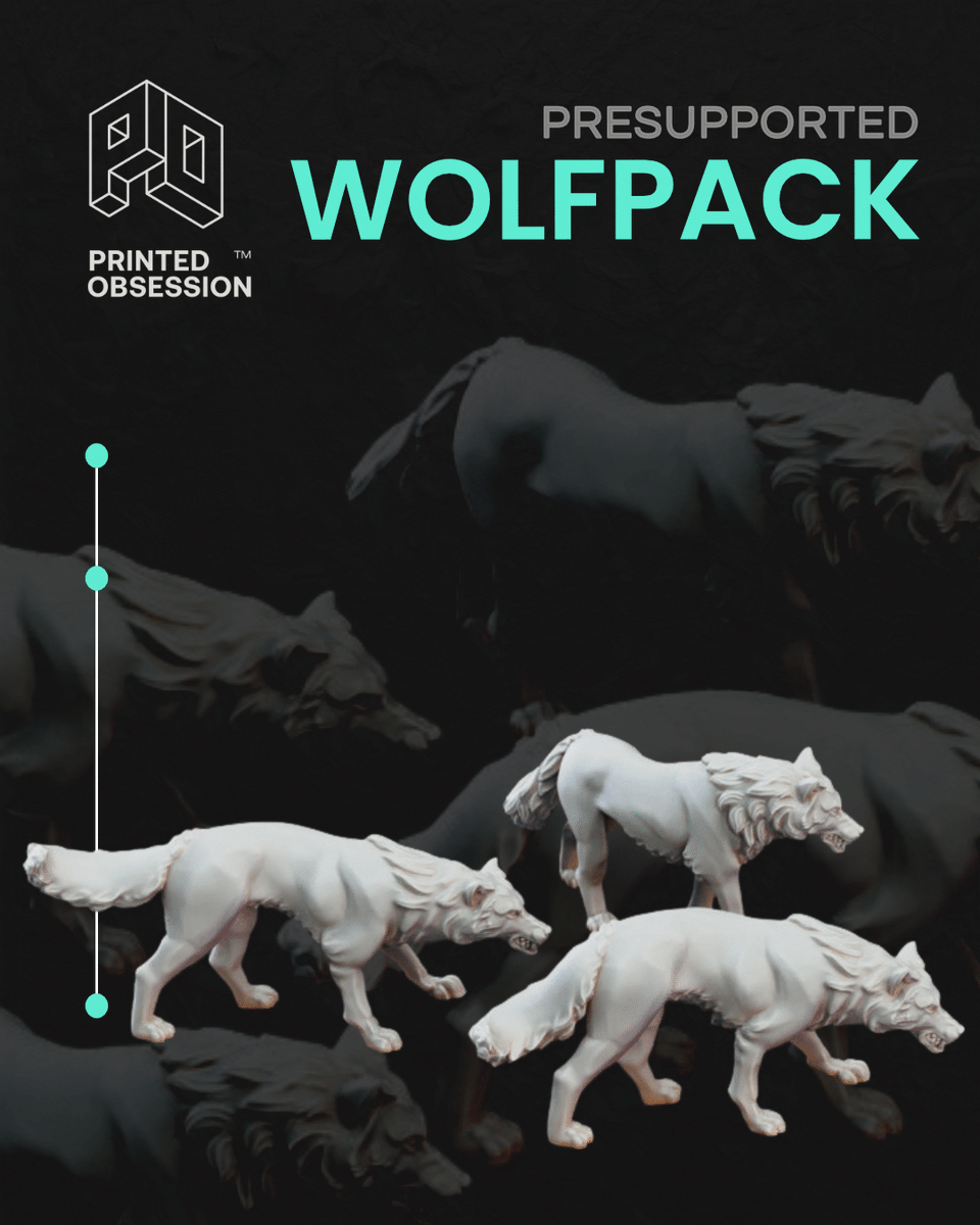 printedobsessio's tweet photo. The hunt is stronger together. This Wolf Pack brings three finely sculpted predators to the table, each posed with purpose and tension.  🐺❄️

The models are available on MyMiniFactory. Link here: https://t.co/v5a0XLMBFD

#WolfPack #DND #Presupported #FantasyMiniatures https://t.co/BBylQ7bFeM