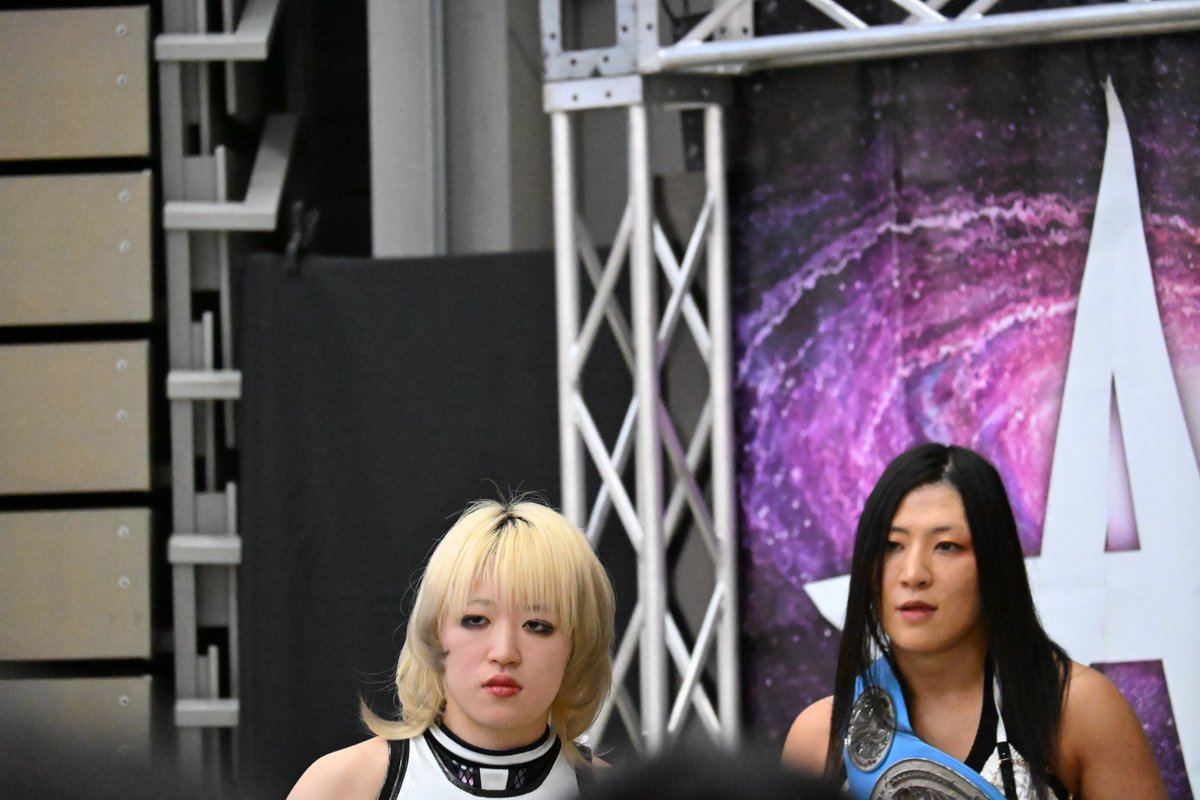 heiwa0324's tweet image. 2026/3・1(日）愛知・刈谷市産業振興センター あいおいホール　#STARDOM　タッグマッチ　＃AZM　＃天咲光由　VS　＃山下りな　＃鉄アキラ