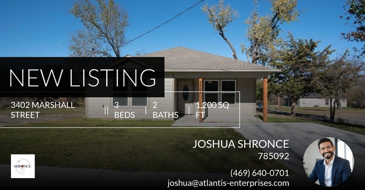 joshronce's tweet photo. 📍 New Listing 📍 Take a look at this fantastic new property that just hit the market located at 3402 Marshall Street in Greenville. Reach out here or at (469) 640-0701 for more information

Broker License #: 0560726

Joshua M. S... https://t.co/n52exlkaB6 https://t.co/Sjvm4KVuhj