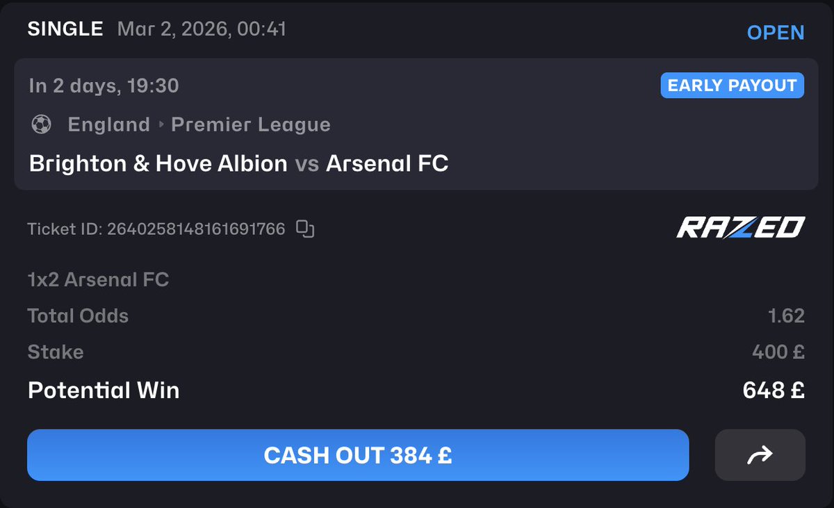 WelBeast's tweet photo. Arsenal Football Club plays again in two days, this time against Brighton &amp; Hove Albion away in a must win match. 

A win and we’ll be 8 games away from glory. 

Let it be this year grandma. https://t.co/eJ7aL6TOsj