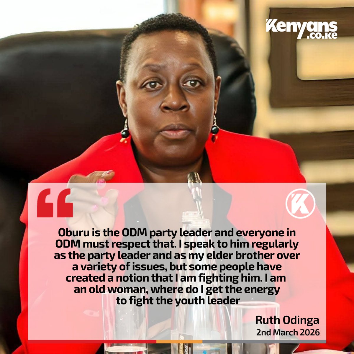 Oburu is the ODM party leader and everyone in ODM must respect that - Ruth Odinga