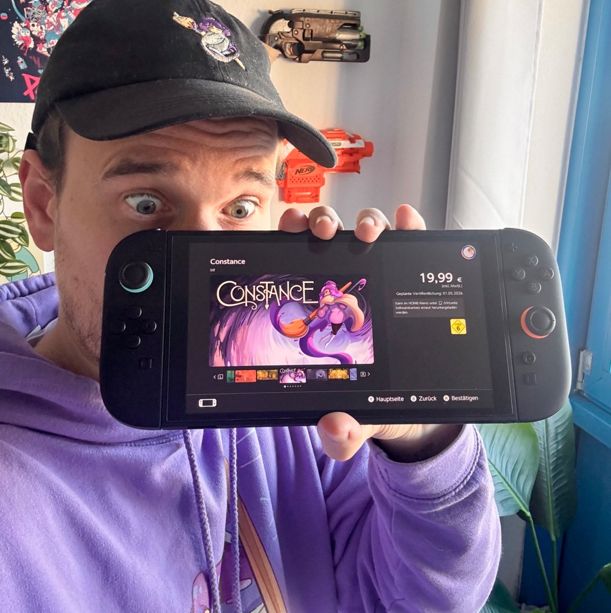 Not part of the indie world but still incredibly happy that the game I started alone in my bedroom over 5 years ago has an official Nintendo eshop page now, SURREAL!!😭💜

You can now wishlist the game on switch! :)