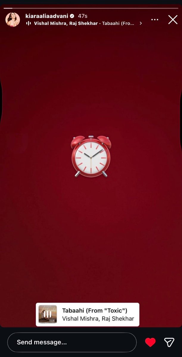 Kohliyash12's tweet image. . #KiaraAdvani Insta story! 
Just wait for it❤‍🔥❤‍🔥

#Tabaahi #ToxicTheMovie