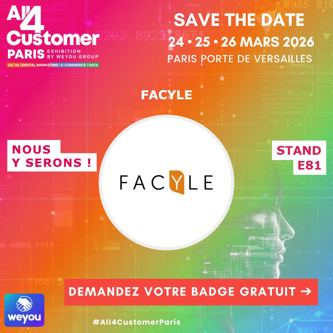 FACYLE1's tweet photo. FACYLE sera présent au salon All4Customer Paris du 24 au 26 mars sur le Stand E81 au Parc Expo, Porte de Versailles, venez nous rencontrer !
Pour obtenir votre badge gratuit : https://t.co/sR33nP0puy https://t.co/omZ7yivbkz