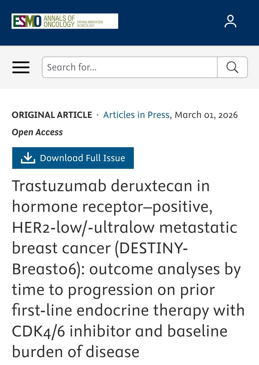 Dr_Oncologista's tweet photo. Phase III DESTINY-Breast06 
demonstrates consistent PFS benefit with T-DXd vs TPC in HR+/HER2-low and HER2-ultralow mBC after ≥1 prior ET.

HRs ranged 0.38–0.71, uniformly favoring T-DXd across subgroups.
 https://t.co/jjNgHC4BeN 

@OncoAlert #bcsm #BreastCancer https://t.co/IbygImxoGM
