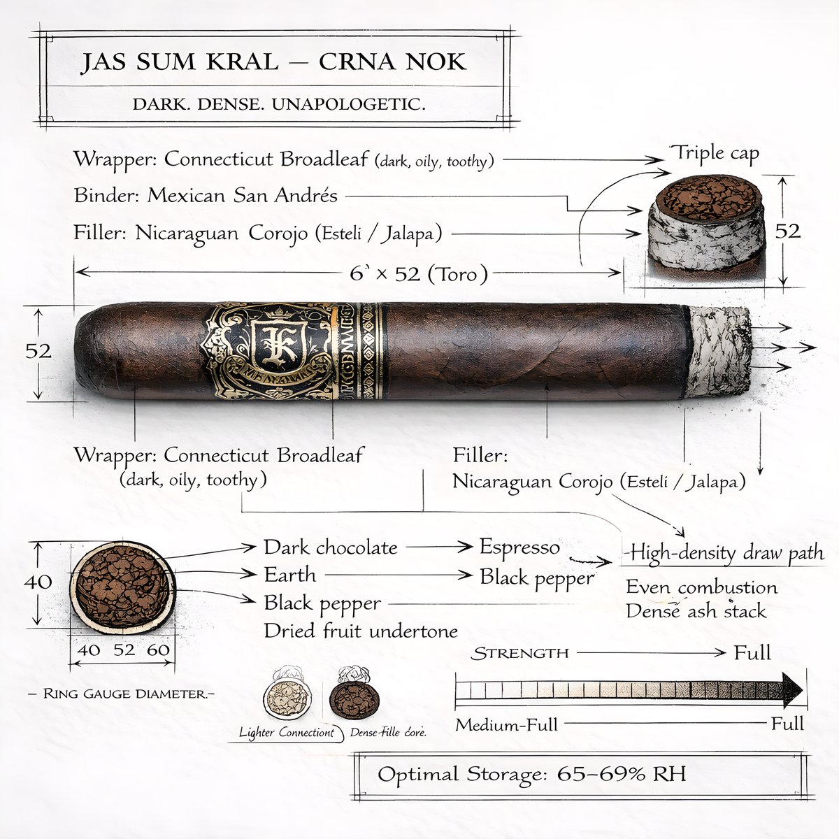 Jas_Sum_Kral_'s tweet photo. CRNA NOK. Deconstructed.
Broadleaf. San Andrés. Nicaraguan Corojo.
Dark chocolate. Espresso. Black pepper.
Full-bodied. No apology. No fluff.
This isn’t hype — it’s architecture.
Smoke the blueprint.
👉 https://t.co/OHjE2JcbMY
#JSKVirus #cigars #cigaroftheday https://t.co/kiWzy1Af3v