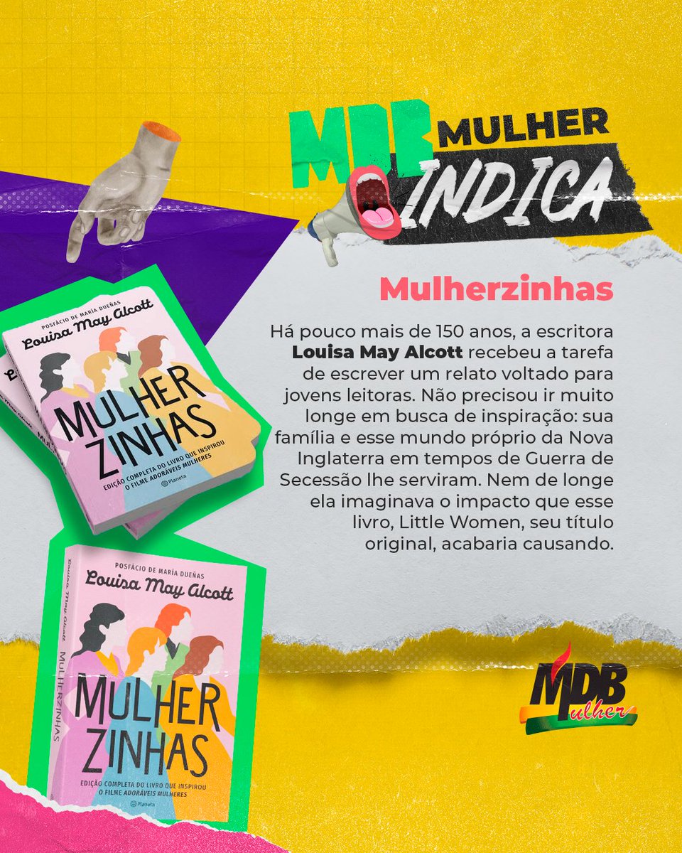 No #MDBMulherIndica de hoje, falamos sobre o livro “Mulherzinhas”, que celebra mulheres de verdade: com fragilidades, ambições, conflitos e força.
Uma leitura que inspira autoestima, empatia e determinação. Vale a pena a leitura! Um ótimo domingo 😍