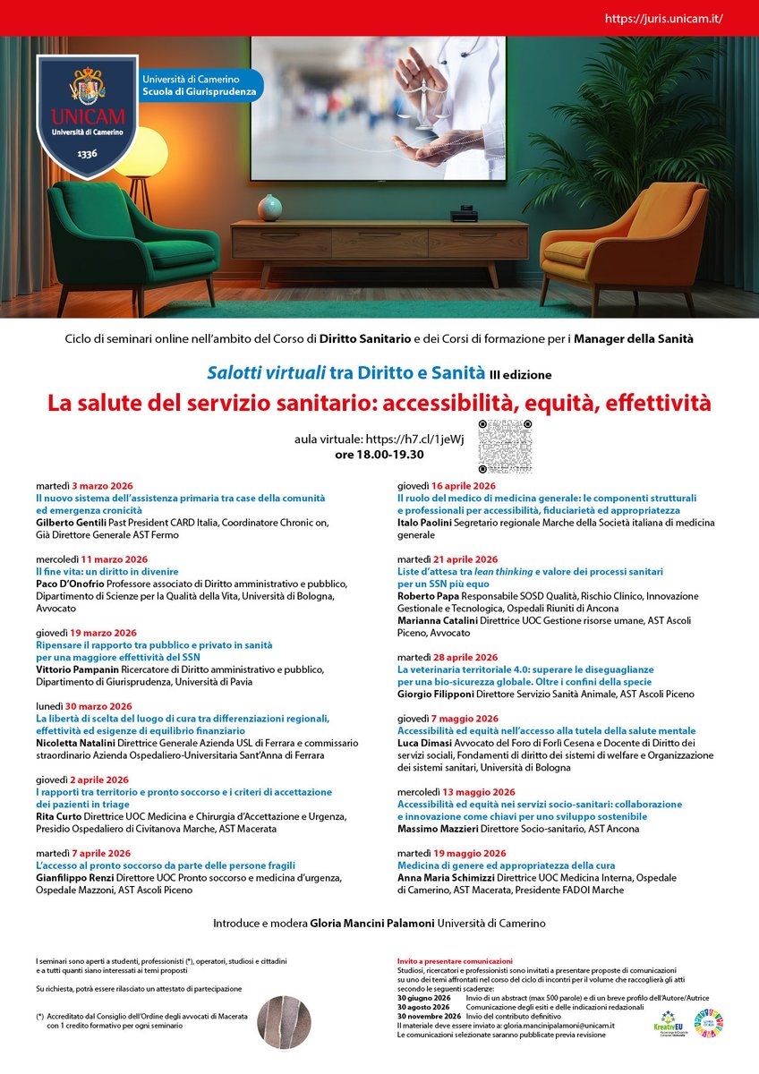 formazionemana1's tweet photo. 🎬 domani, martedì 3 marzo, si comincia!

🆓 vi aspettiamo alle ore 18 con il primo #salottovirtuale tra ⚖️ #diritto e 🩺 #sanità del 2️���0️⃣2️⃣6️⃣

🎤 relatore Gilberto Gentili

👥 è ancora possibile partecipare registrandosi gratuitamente al seguente link
🔗 https://t.co/kwbFYo1wLT https://t.co/EPO1x6Rxz9