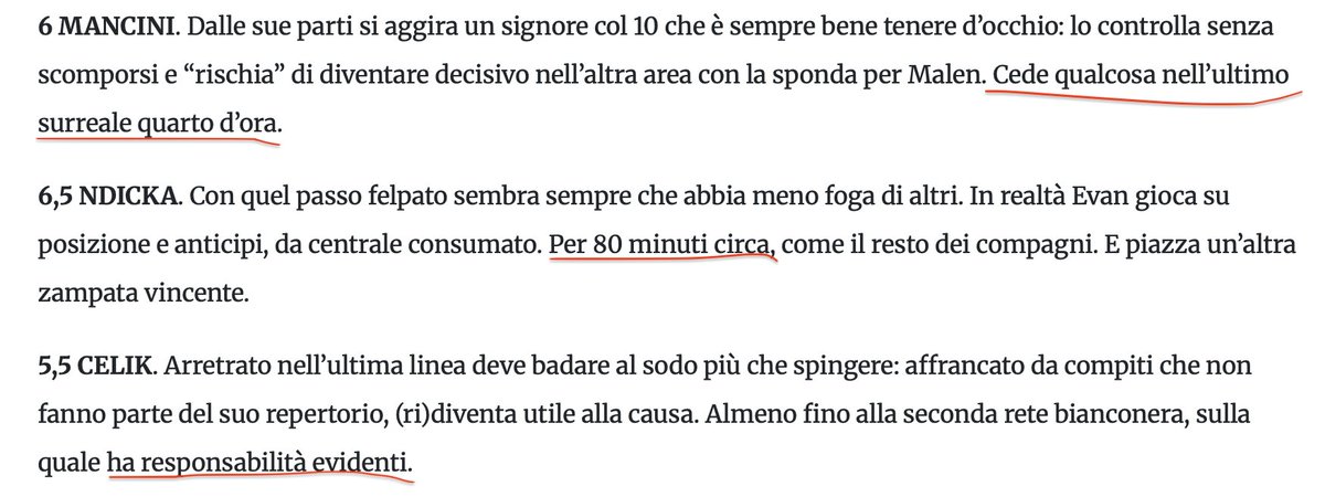agabriele's tweet image. Sul gol di #Boga sbagliano #Mancini e #Ndicka ma a quanto pare le "responsabilità evidenti" sono solo di #Celik.
Come guardare le partite al contrario.