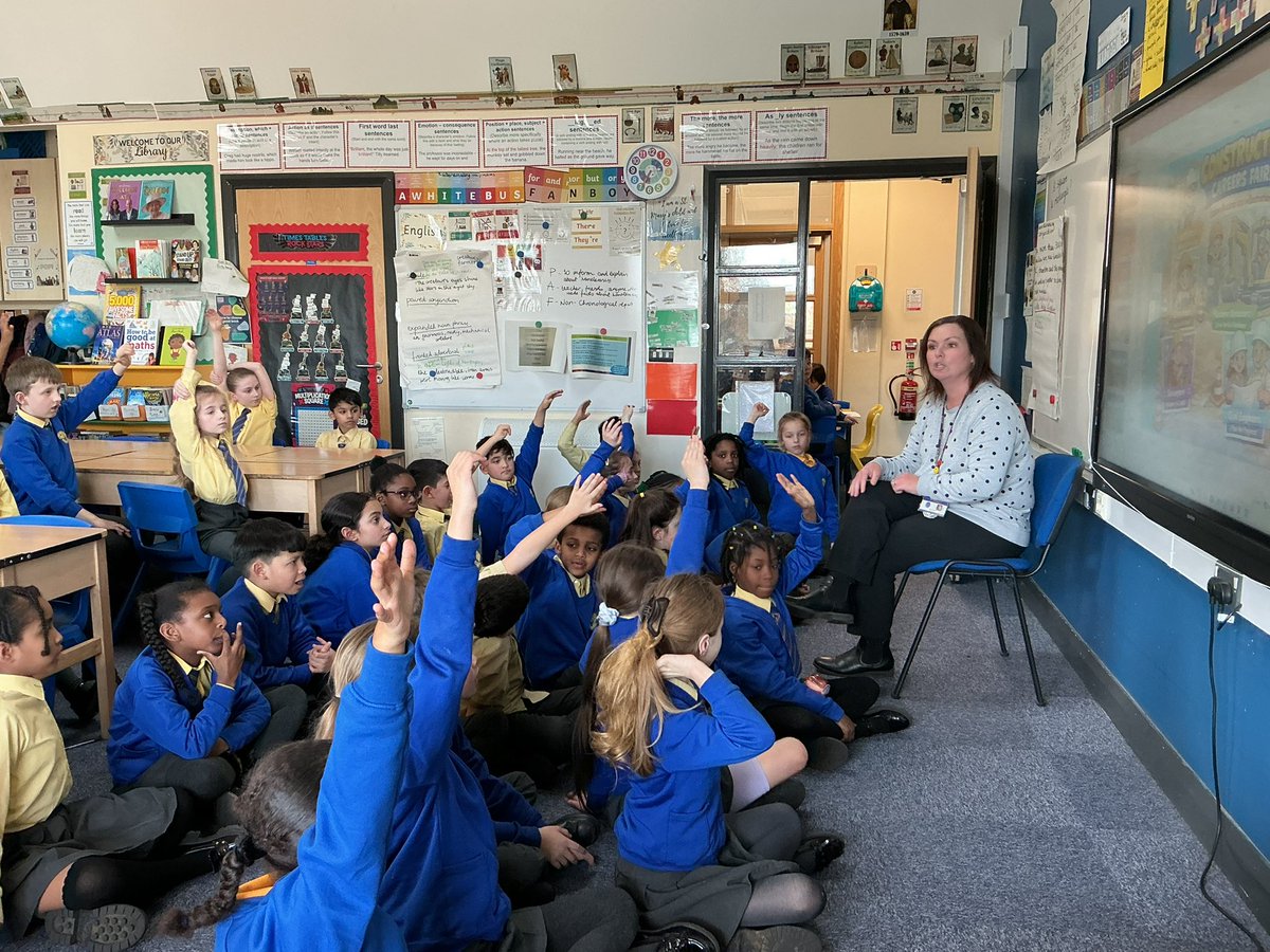 StMaryB17's tweet photo. #Y4 listened to Mrs Tame talking about her job as a Pastoral Lead who looks after our wellbeing and introducing Careers Service at StMary’s to help children identify their likes and dislikes. #CareersWeek2026 #RRSA #Art24 #Art6 #Art29 #RHE https://t.co/czd4T2JoSr