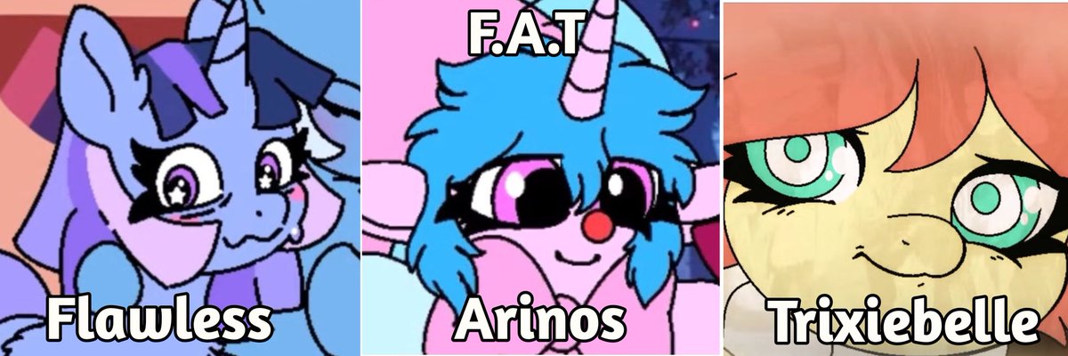 SymphonyDawn3's tweet photo. Ah yes, my favorite Tamers character trio (The Tamers fan favorite holy trinity)
F.A.T
#tamers12345 #flawless #arinos #trixiebelle https://t.co/PA4HzJxUWb