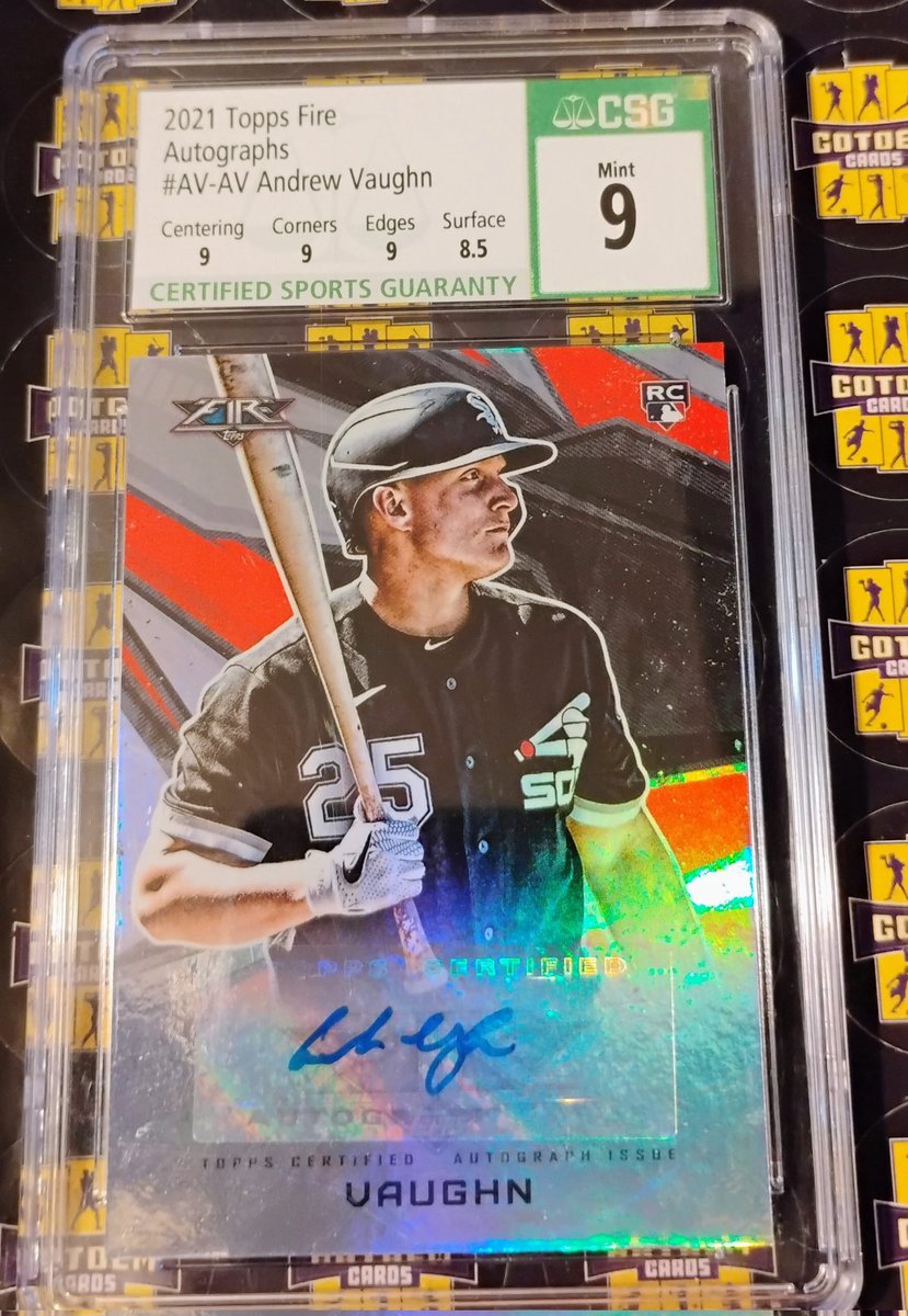 2021 Topps Fire Andrew Vaughn Rookie Autograph #AV-AV CSG 9 Price