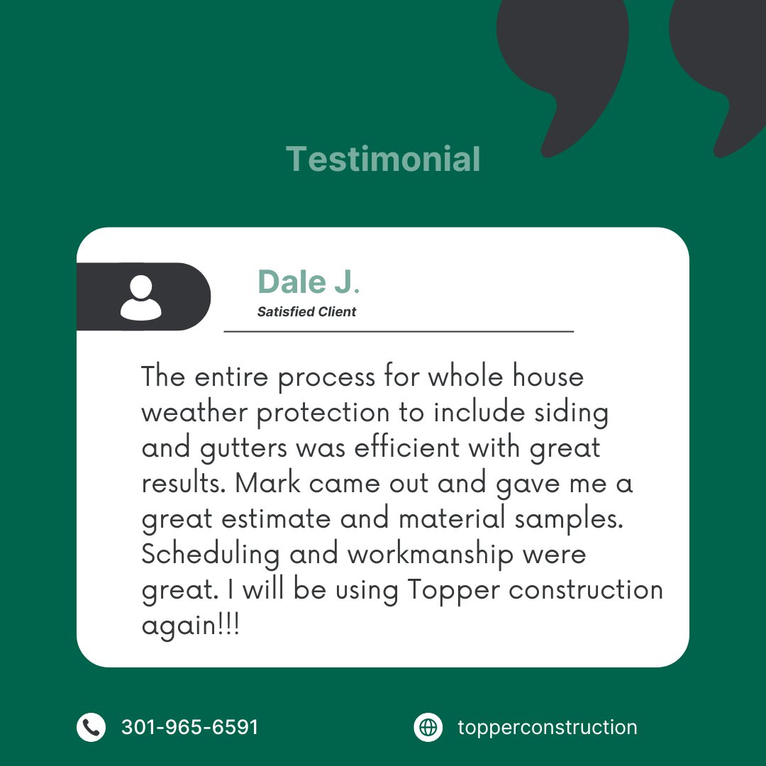 TopperConstruc's tweet image. We’re proud of the roofs we install.

We’re even prouder of the trust homeowners place in us.

See what local families are saying:
➡️ topperconstruction.com/homeowners/
#TopperRoofing #CustomerSpotlight #FrederickMD