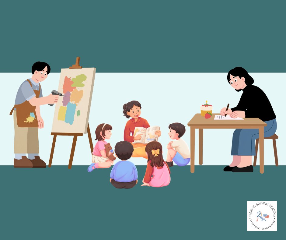 LiteracyNB's tweet photo. Learning about authors and illustrators promotes young children thinking of themselves as authors and illustrators. In the Talking, Singing, Reading Everyone, Everywhere! project, Early Childhood Educators (ECEs) build confidence and performative literacy skills, as well as- https://t.co/xWGOUbJjxE