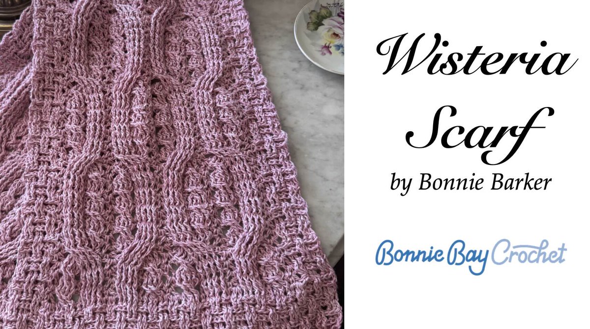 The Wisteria Scarf is now available and features a brand new crochet cable! Pattern at LoveCrafts &amp; Etsy, complete video tutorial available here: youtube.com/watch?v=T9r5mA…